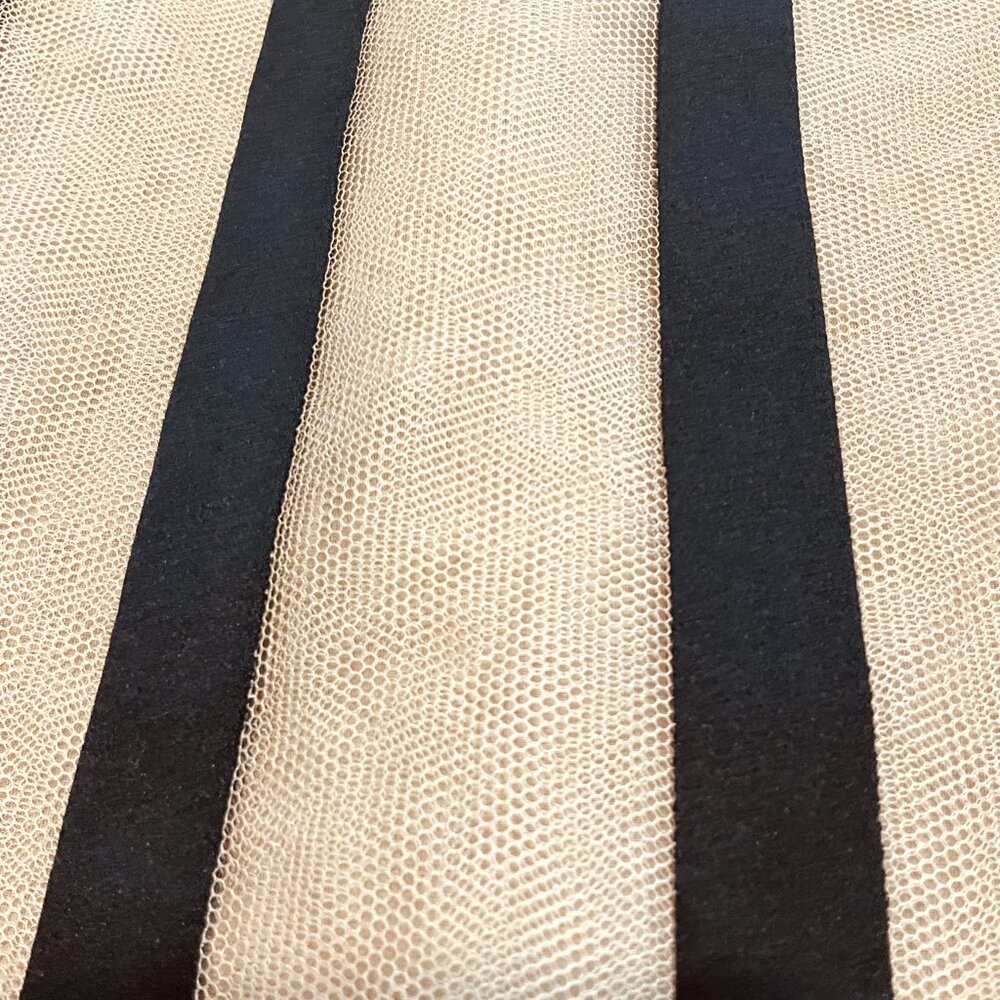 Akris 100% Silk Dress with Sheer Mesh Skirt & Vertical Stripe Detail ,US 8 - Picture 9 of 11